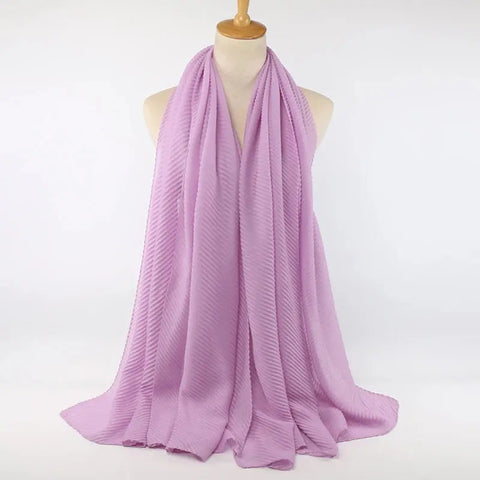 Women Pleated Hijab Headscarves For Women Chiffon Hijab Headband Scarf For Muslim Women Veil Hijab Georgette Crinkle Hijab Islam Ewkiki