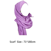 Muslim Hijab Arab Turkish Hijab with Zipper Chiffon Scarf Women's Fashion Plain Hijab Wrap Solid Color Shawl Headscaf 71x180cm Ewkiki