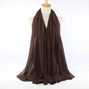 Women Pleated Hijab Headscarves For Women Chiffon Hijab Headband Scarf For Muslim Women Veil Hijab Georgette Crinkle Hijab Islam Ewkiki