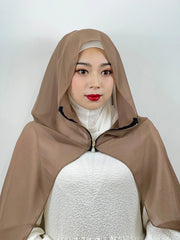 Muslim Hijab Arab Turkish Hijab with Zipper Chiffon Scarf Women's Fashion Plain Hijab Wrap Solid Color Shawl Headscaf 71x180cm Ewkiki