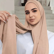 Solid Jersey Modal Hijab Instant Hijab Scarf For Woman Muslim Hijab Shawls Ladies Long Wraps Ethnic Islamic Headband 170*85cm Ewkiki