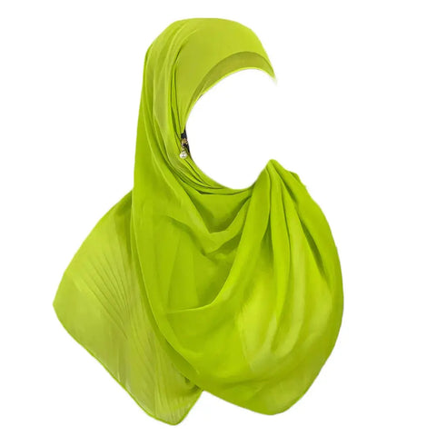 Muslim Hijab Arab Turkish Hijab with Zipper Chiffon Scarf Women's Fashion Plain Hijab Wrap Solid Color Shawl Headscaf 71x180cm Ewkiki