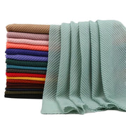 Women Pleated Hijab Headscarves For Women Chiffon Hijab Headband Scarf For Muslim Women Veil Hijab Georgette Crinkle Hijab Islam Ewkiki