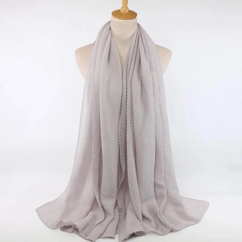 Women Pleated Hijab Headscarves For Women Chiffon Hijab Headband Scarf For Muslim Women Veil Hijab Georgette Crinkle Hijab Islam Ewkiki