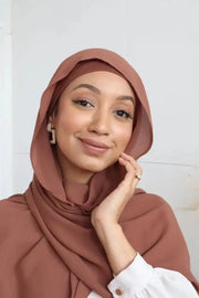 New Design Instant hijab high quality thick heavy stretchy chiffon hijab with inner hijab underscarf Ewkiki