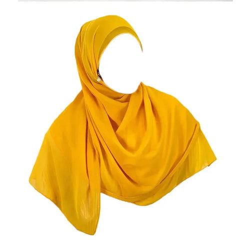 Muslim Hijab Arab Turkish Hijab with Zipper Chiffon Scarf Women's Fashion Plain Hijab Wrap Solid Color Shawl Headscaf 71x180cm Ewkiki
