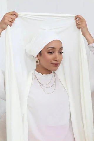 New Design Instant hijab high quality thick heavy stretchy chiffon hijab with inner hijab underscarf Ewkiki