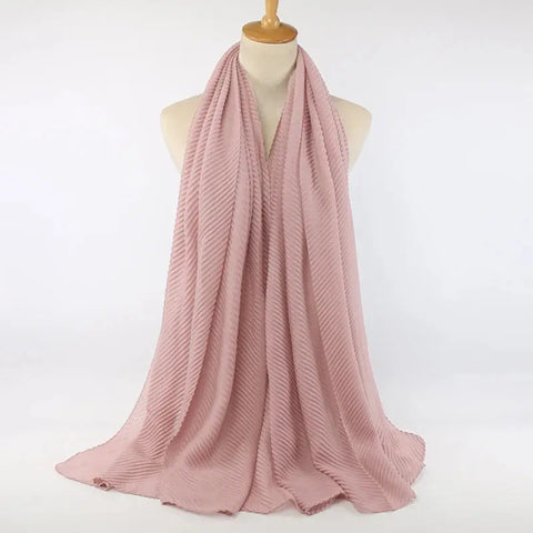Women Pleated Hijab Headscarves For Women Chiffon Hijab Headband Scarf For Muslim Women Veil Hijab Georgette Crinkle Hijab Islam Ewkiki
