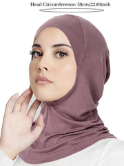 Muslim Turban Full Cover Islamic Caps Underscarf Inner Women's Hijab Cap Headscarf Long Shawl Wrap Neck Head Bonnet Hat Ewkiki