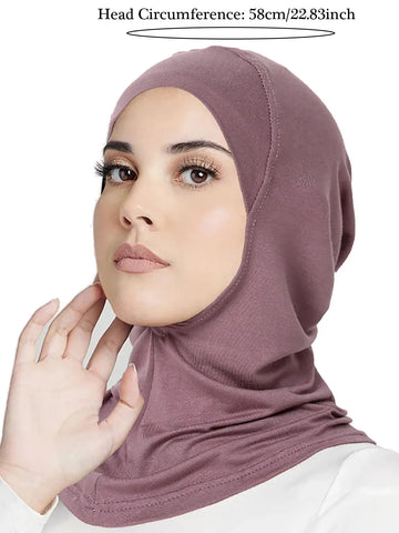 Muslim Turban Full Cover Islamic Caps Underscarf Inner Women's Hijab Cap Headscarf Long Shawl Wrap Neck Head Bonnet Hat Ewkiki