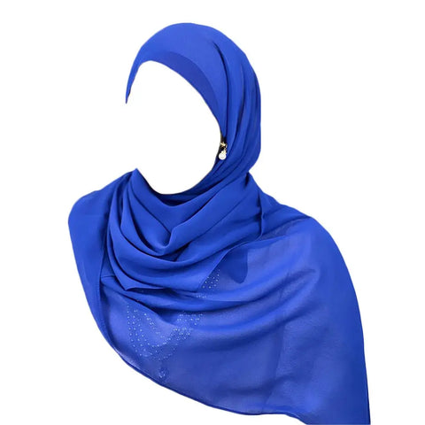 Muslim Hijab Arab Turkish Hijab with Zipper Chiffon Scarf Women's Fashion Plain Hijab Wrap Solid Color Shawl Headscaf 71x180cm Ewkiki