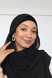 New Design Instant hijab high quality thick heavy stretchy chiffon hijab with inner hijab underscarf Ewkiki