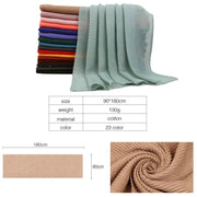 Women Pleated Hijab Headscarves For Women Chiffon Hijab Headband Scarf For Muslim Women Veil Hijab Georgette Crinkle Hijab Islam Ewkiki