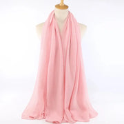 Women Pleated Hijab Headscarves For Women Chiffon Hijab Headband Scarf For Muslim Women Veil Hijab Georgette Crinkle Hijab Islam Ewkiki