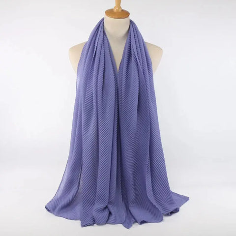 Women Pleated Hijab Headscarves For Women Chiffon Hijab Headband Scarf For Muslim Women Veil Hijab Georgette Crinkle Hijab Islam Ewkiki