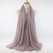Women Pleated Hijab Headscarves For Women Chiffon Hijab Headband Scarf For Muslim Women Veil Hijab Georgette Crinkle Hijab Islam Ewkiki