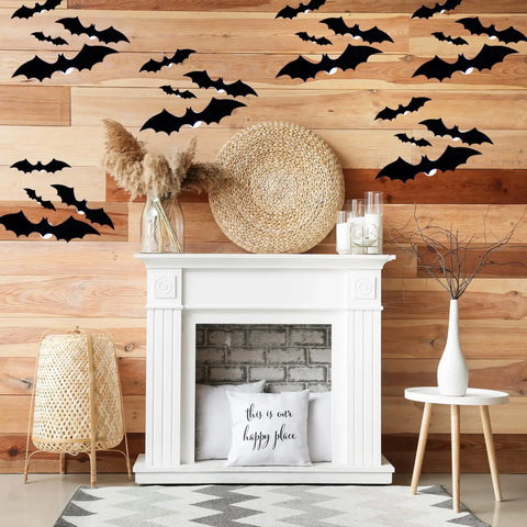 Halloween LED Bats Light Wall Decor,Realistic PVC 3D Bats Sticker Lights for Home Indoor Outdoor Halloween Party Wall Decoration