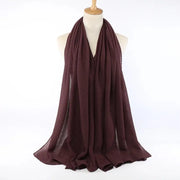 Women Pleated Hijab Headscarves For Women Chiffon Hijab Headband Scarf For Muslim Women Veil Hijab Georgette Crinkle Hijab Islam Ewkiki