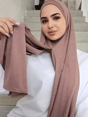 Solid Jersey Modal Hijab Instant Hijab Scarf For Woman Muslim Hijab Shawls Ladies Long Wraps Ethnic Islamic Headband 170*85cm Ewkiki