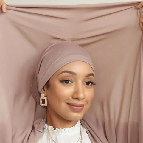 New Design Instant hijab high quality thick heavy stretchy chiffon hijab with inner hijab underscarf Ewkiki
