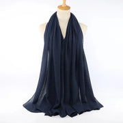 Women Pleated Hijab Headscarves For Women Chiffon Hijab Headband Scarf For Muslim Women Veil Hijab Georgette Crinkle Hijab Islam Ewkiki