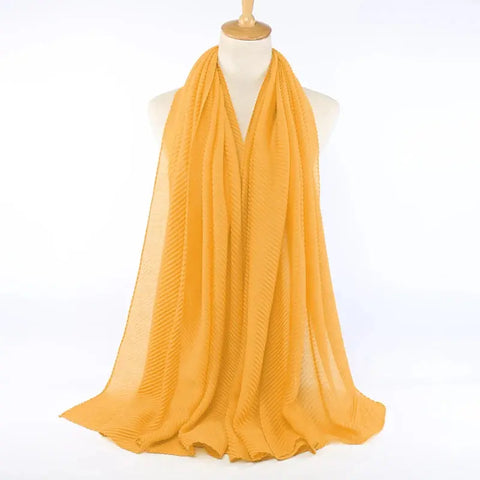 Women Pleated Hijab Headscarves For Women Chiffon Hijab Headband Scarf For Muslim Women Veil Hijab Georgette Crinkle Hijab Islam Ewkiki