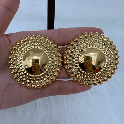 Dubai Jewelry Set for Women Round Beads Pendant Necklace and Earrings Gold Plated Jewelry for Weddings Bride Accessory Gift Ewkiki