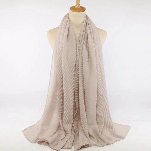 Women Pleated Hijab Headscarves For Women Chiffon Hijab Headband Scarf For Muslim Women Veil Hijab Georgette Crinkle Hijab Islam Ewkiki