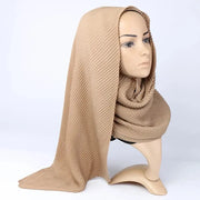 Women Pleated Hijab Headscarves For Women Chiffon Hijab Headband Scarf For Muslim Women Veil Hijab Georgette Crinkle Hijab Islam Ewkiki