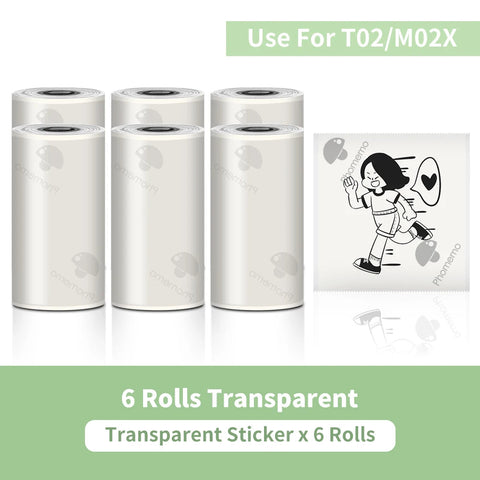 T02 Portable Printer Phomemo Mini Sticker Printer Self-adhesive Labels Inkless Sticker Printer for Journal, Notes, Photo, DIY Ewkiki